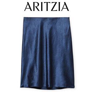 Aritzia Babaton Black Mini Slip Skirt Japanese Satin High-Rise Size 4